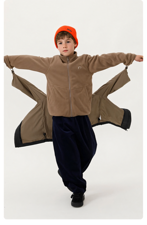 Kids' Adventure-Ready 3-in-1 Detachable Jacket: Weather-Resistant Outer Layer with Soft Inner Fleece