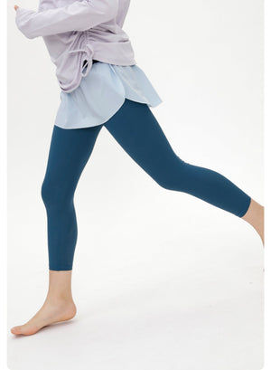 Kids Faux Two-Piece Sports Yoga Leggings