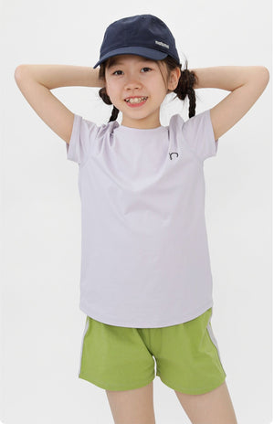 "Little Sponge" Lightweight Moisture-Wicking Quick-Dry UV Protection Short Sleeve Sports Top for Kids