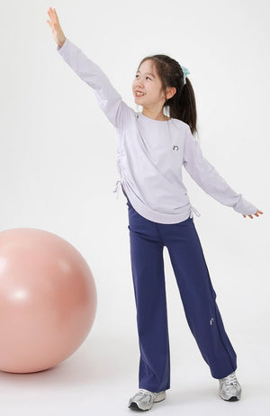 "Little Sponge" Drawstring Long Sleeve UV Protection Quick-Dry Exercise Training Top for Kids