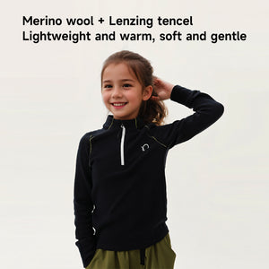 Hygro Cycling Jacket No. 1" Children's Autumn/Winter Thickened Half-Zip Outerwear in Lyocell and Wool