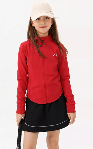 Kids Outdoor Stand Collar Fleece Warm Sportive Zip Jacket for boys and girls