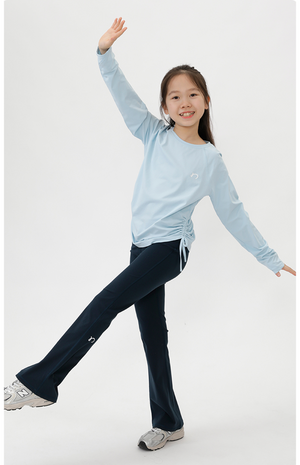 "Little Sponge" Drawstring Long Sleeve UV Protection Quick-Dry Exercise Training Top for Kids