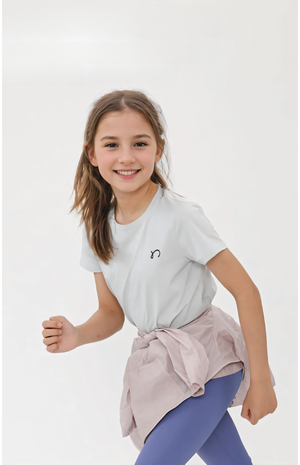 "Little Sponge" Lightweight Moisture-Wicking Quick-Dry UV Protection Short Sleeve Sports Top for Kids