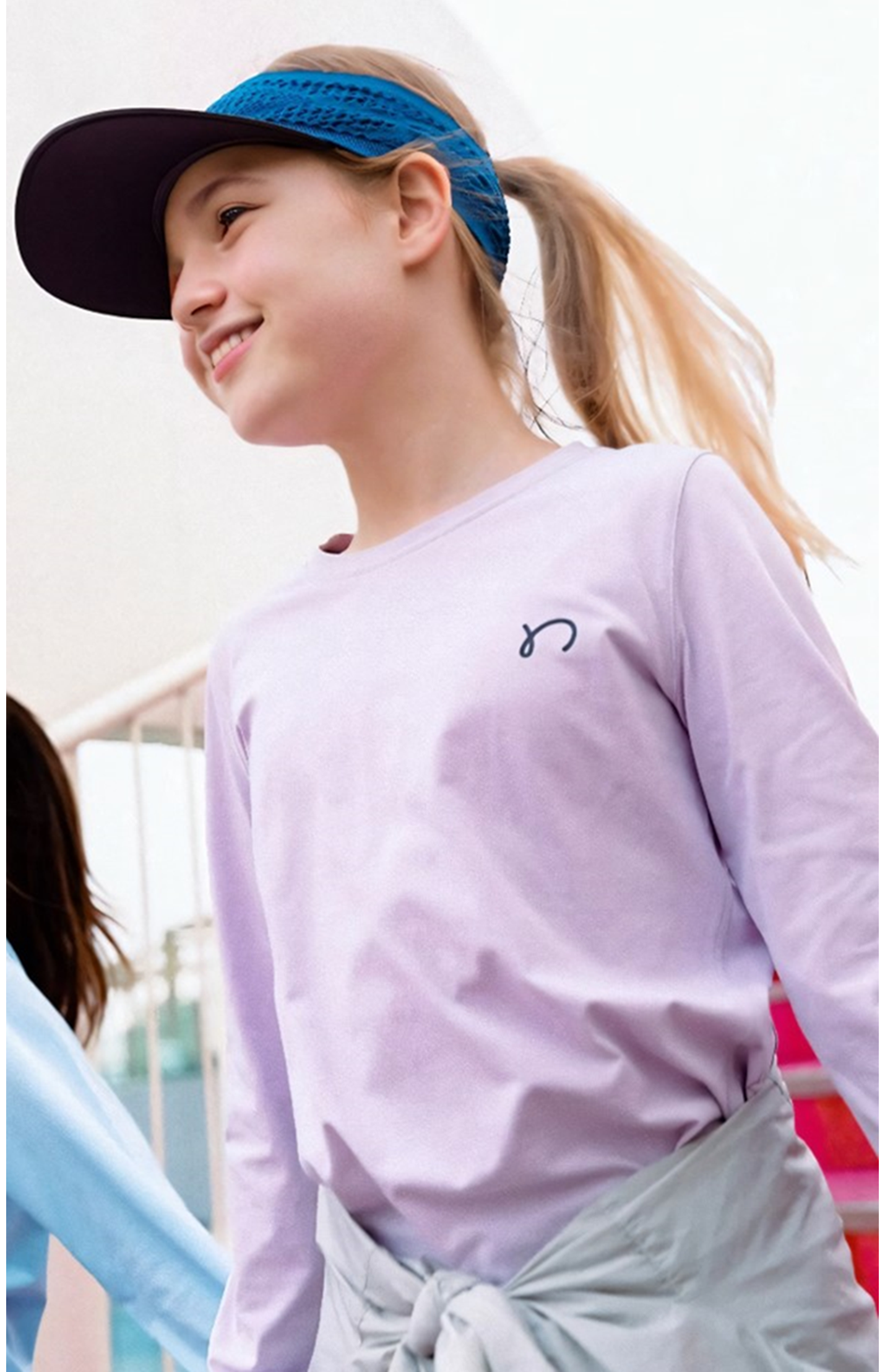 (Now $3 gift coupon at cart!) "Little Sponge" Curved Hem Long Sleeve Sports Top, UV Protection and Quick-Dry  for Kids