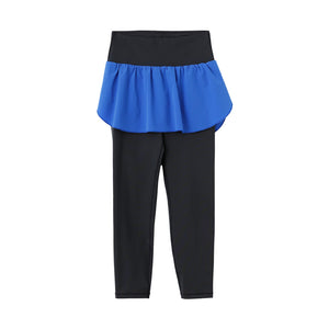 Kids Faux Two-Piece Sports Yoga Leggings